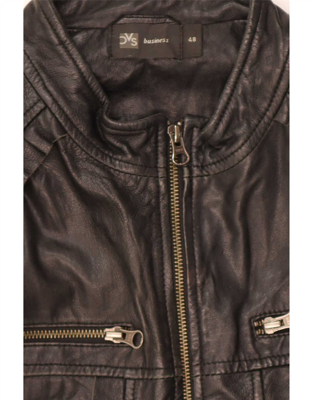 BVS Womens Leather Biker Jacket EU 48 2XL Black