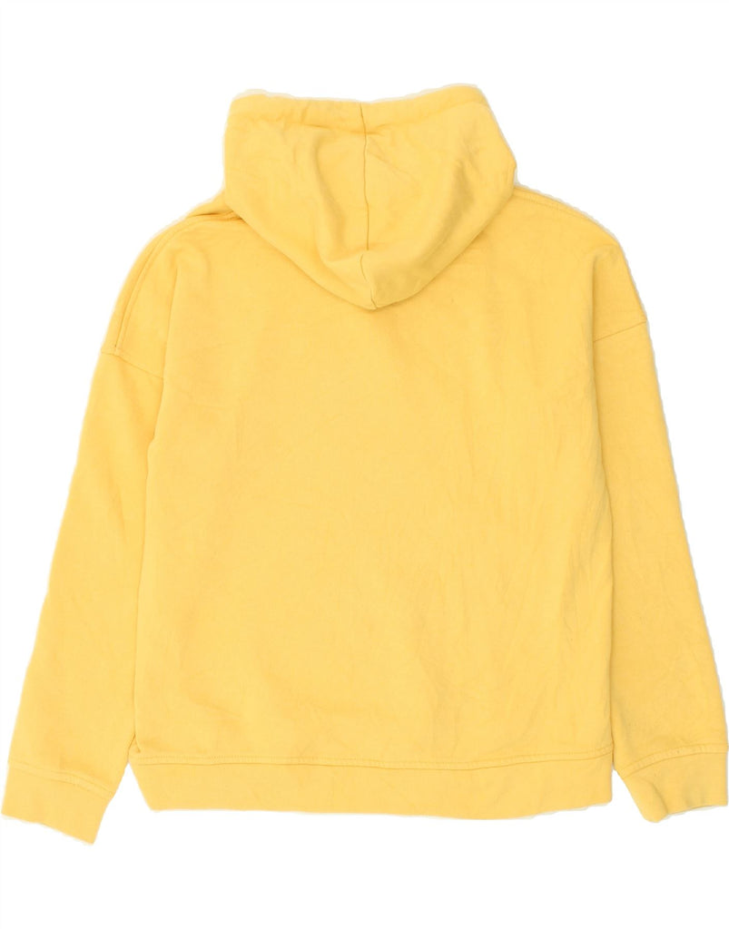 NICCE Womens Graphic Hoodie Jumper UK 6 XS Yellow Cotton | Vintage Nicce | Thrift | Second-Hand Nicce | Used Clothing | Messina Hembry 