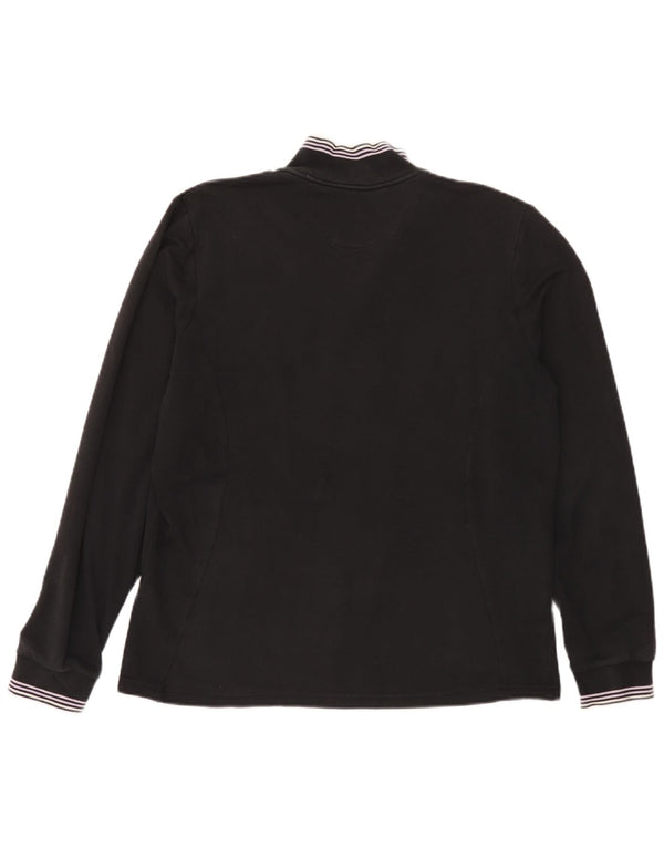 Lotto Womens Tracksuit Top Jacket UK 18 XL Black Cotton