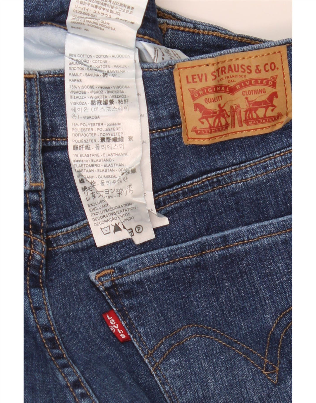 Levi's Womens Classic Straight Jeans US 6 Medium W28 L30 Blue Cotton