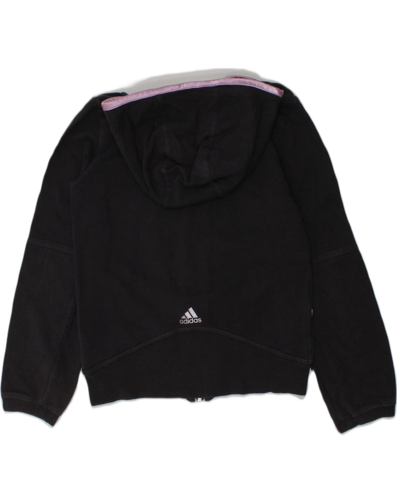 ADIDAS Girls Zip Hoodie Sweater 9-10 Years Navy Blue Cotton | Vintage Adidas | Thrift | Second-Hand Adidas | Used Clothing | Messina Hembry 