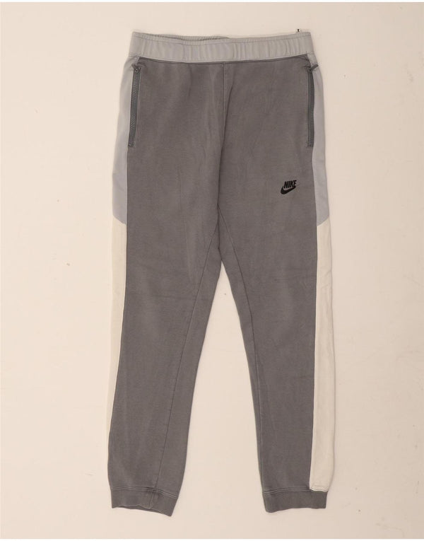 Nike Mens Tracksuit Trousers Joggers Medium  Grey Colourblock Cotton