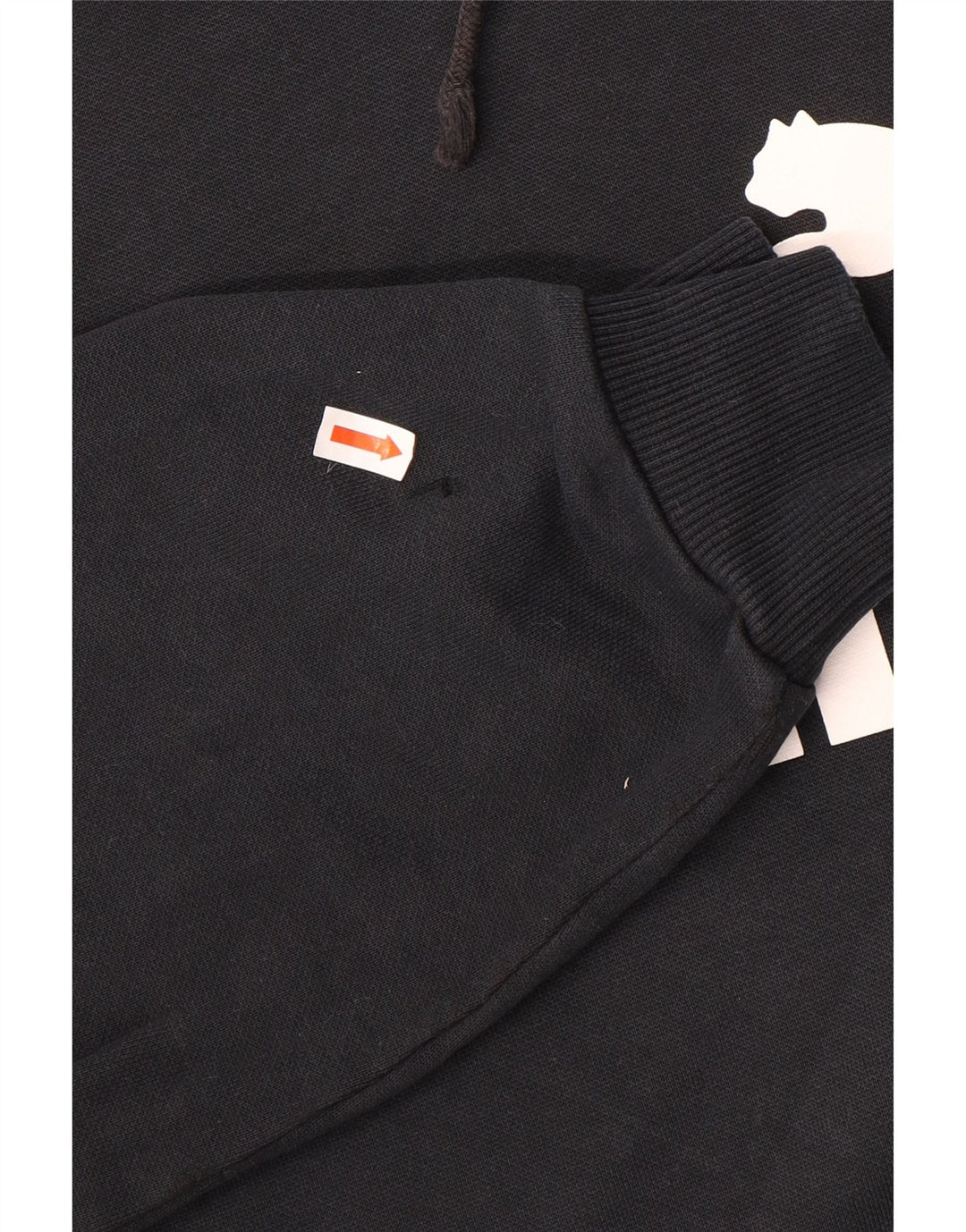 Puma Mens Graphic Hoodie Jumper Large Black Cotton