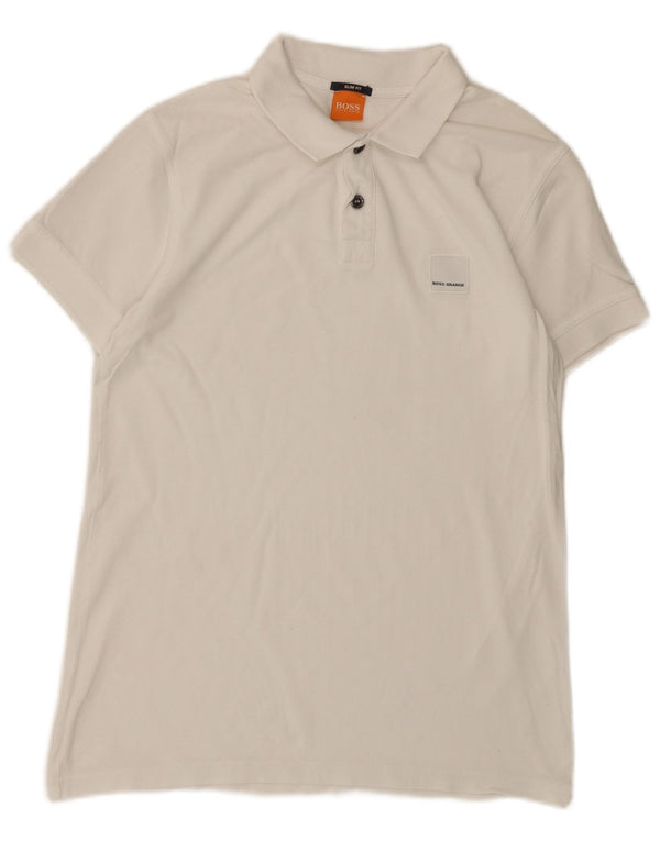 Hugo Boss Mens Slim Fit Polo Shirt Small White