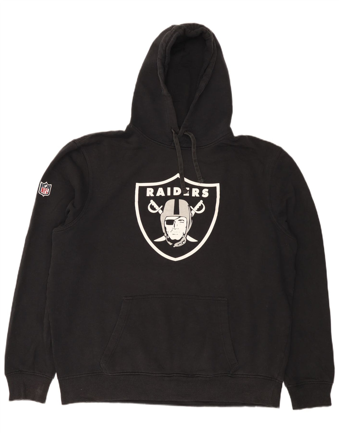 NFL Mens Raiders Graphic Hoodie Jumper 2XL Black