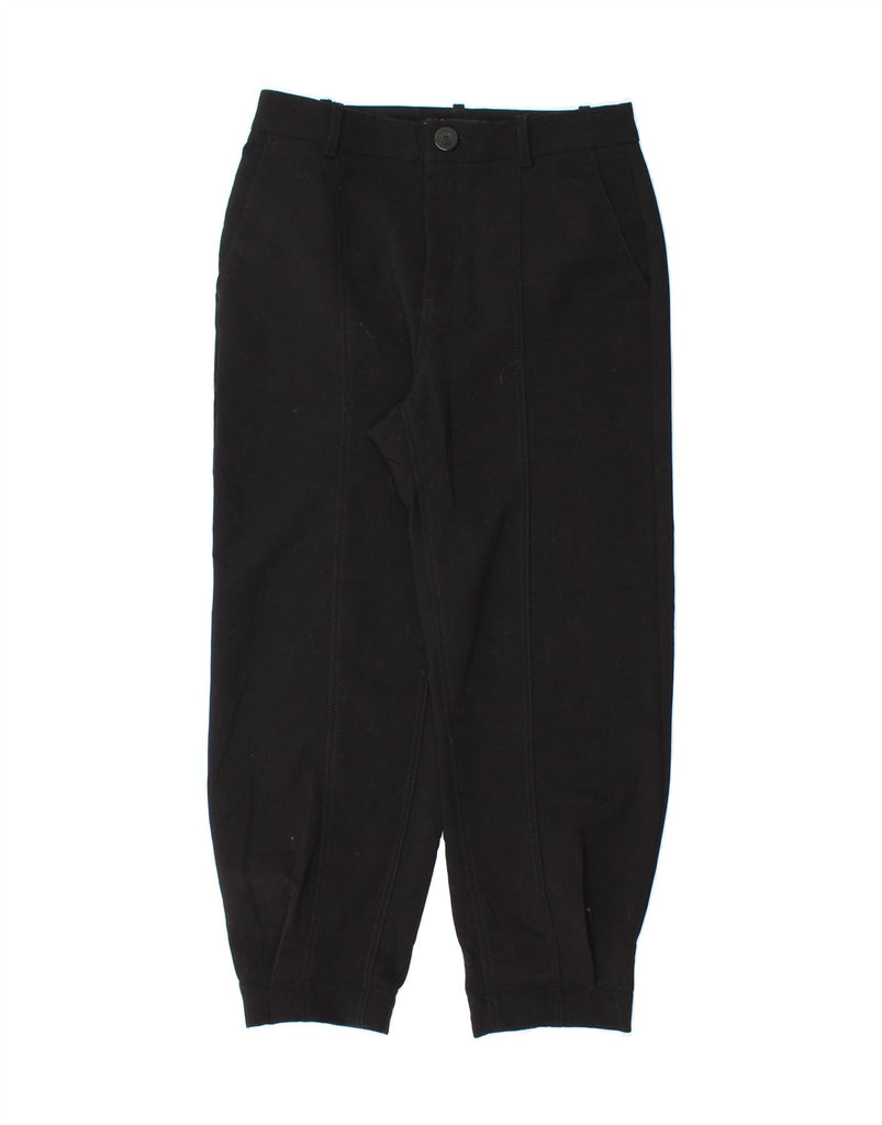 ZARA Womens Joggers Cropped Trousers XS W24 L24 Black Polyester Vintage Zara and Second-Hand Zara from Messina Hembry 