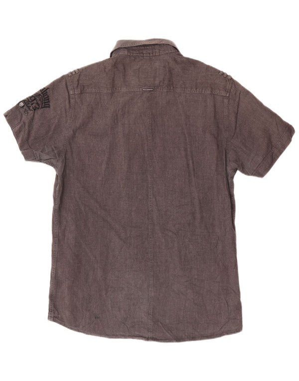Billabong Mens Short Sleeve Graphic Shirt Medium Grey Cotton