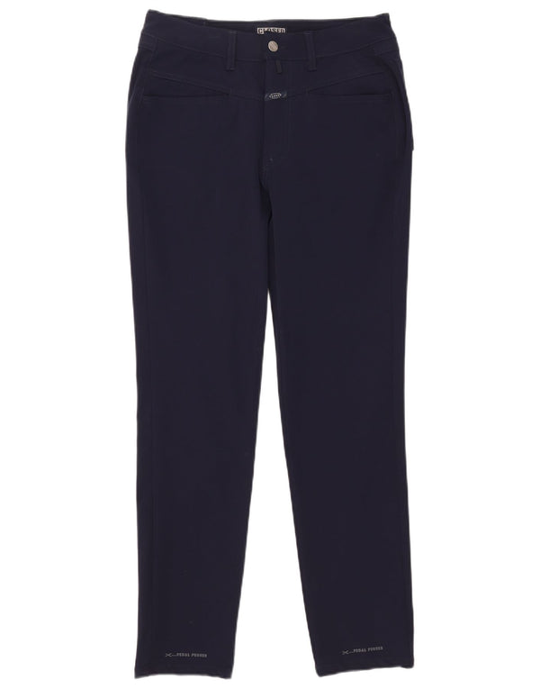 Closed Mens Slim Casual Trousers W30 L30 Navy Blue Polyamide