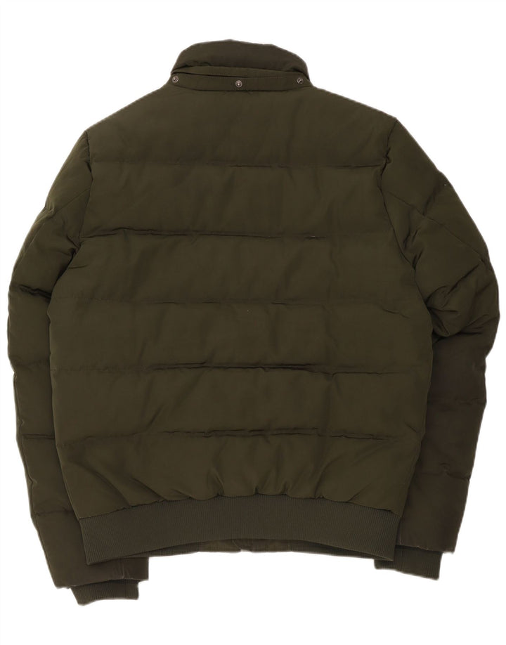 Tommy Hilfiger Mens Padded Jacket UK 38 Medium Green Polyester