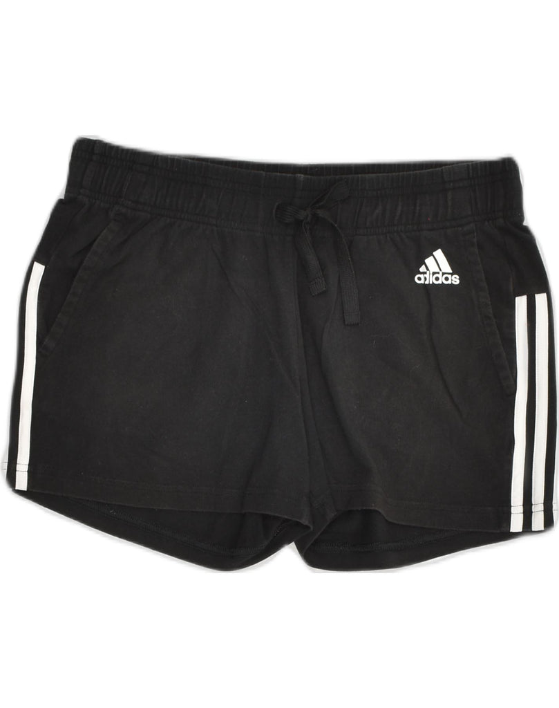 ADIDAS Womens Sport Shorts UK 6 XS Black Cotton | Vintage Adidas | Thrift | Second-Hand Adidas | Used Clothing | Messina Hembry 