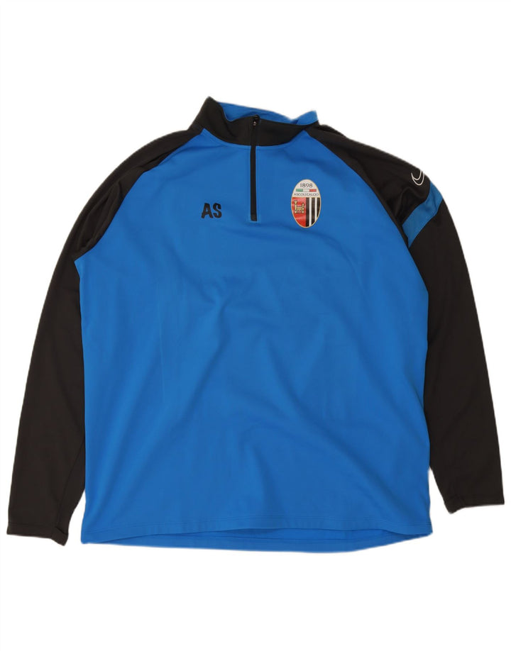 Nike Mens Dri Fit Graphic Pullover Tracksuit Top 2XL Blue Colourblock