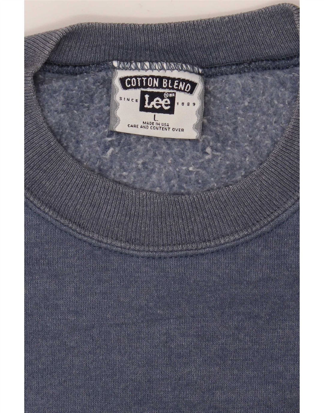 Lee Mens Short Sleeve Sweatshirt Jumper Large Blue Cotton