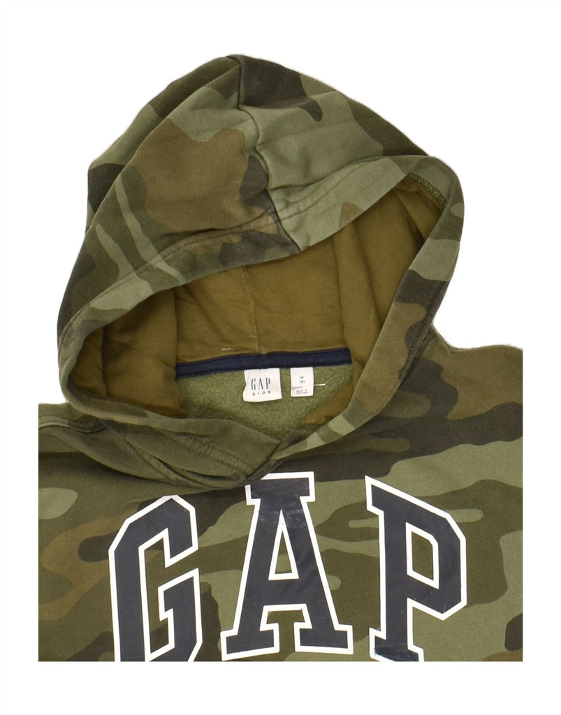 GAP Boys Graphic Hoodie Jumper 7-8 Years Medium  Khaki Camouflage Cotton | Vintage Gap | Thrift | Second-Hand Gap | Used Clothing | Messina Hembry 