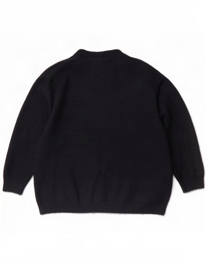 Zara Mens Crew Neck Jumper Sweater Medium Navy Blue Acrylic