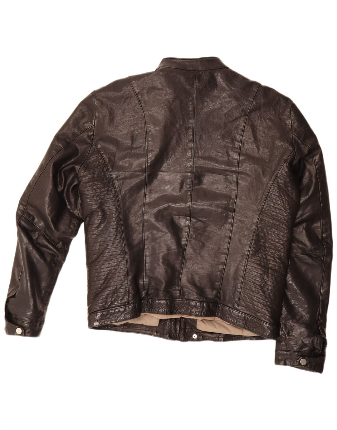 Masterpelle Mens Leather Racer Jacket UK 40 Large Black Leather