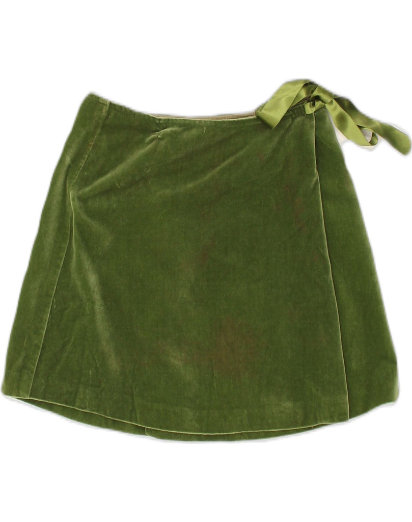 BENETTON Girls Velvet Wrap Skirt 7-8 Years W22  Khaki Cotton | Vintage Benetton | Thrift | Second-Hand Benetton | Used Clothing | Messina Hembry 