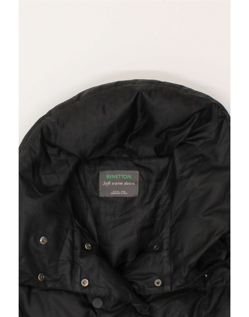 BENETTON Womens Padded Coat UK 10 Small Black Polyester Vintage Benetton and Second-Hand Benetton from Messina Hembry 