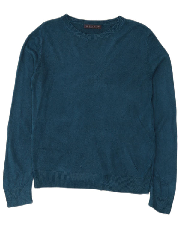 Marks & Spencer Womens Boat Neck Jumper Sweater UK 10 Small Navy Blue
