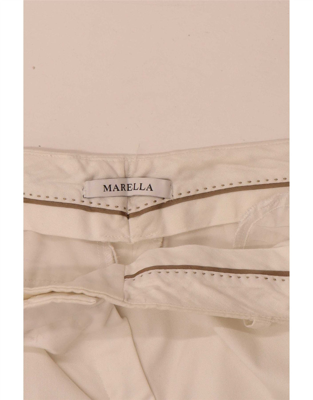 Marella Womens Straight Cropped Trousers W28 L26 White