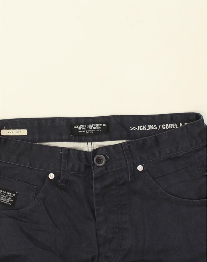 JACK & JONES Mens Anti Fit Banana Casual Trousers W31 L33  Navy Blue | Vintage Jack & Jones | Thrift | Second-Hand Jack & Jones | Used Clothing | Messina Hembry 