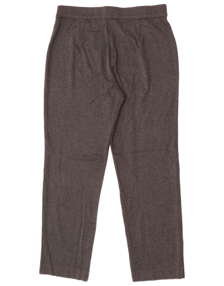 Marks & Spencer Womens Trousers UK 14 Large W32 L28 Grey Houndstooth