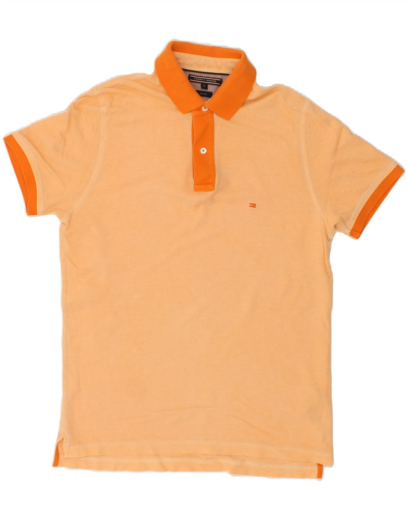 TOMMY HILFIGER Mens Slim Fit Polo Shirt Medium Orange Cotton | Vintage Tommy Hilfiger | Thrift | Second-Hand Tommy Hilfiger | Used Clothing | Messina Hembry 