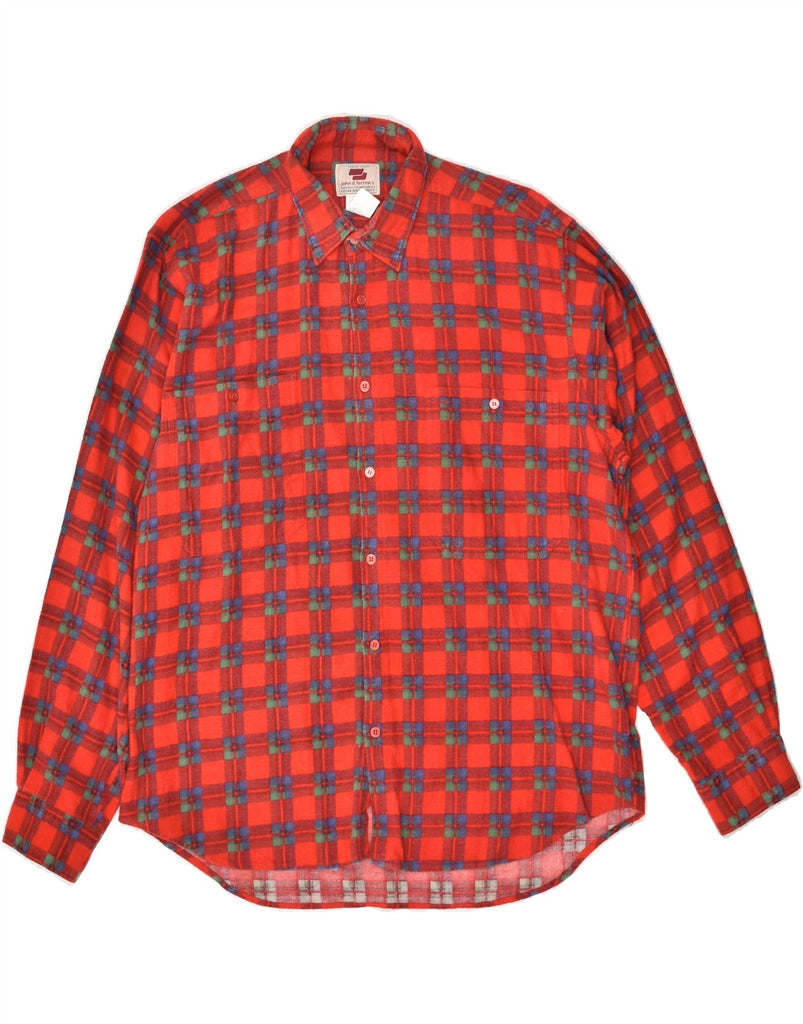 VINTAGE Mens Flannel Shirt Medium Red Check Cotton | Vintage Vintage | Thrift | Second-Hand Vintage | Used Clothing | Messina Hembry 