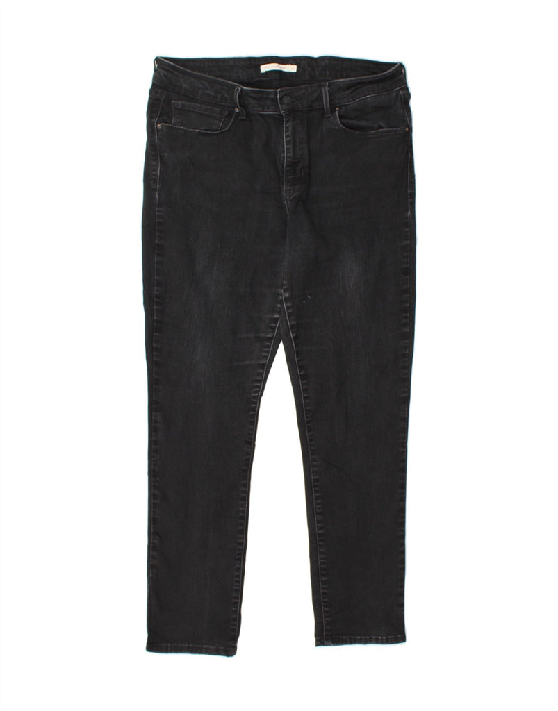 LEVI'S Womens Mid Rise Skinny Jeans US 16 2XL W34 L29 Black Cotton Vintage Levi's and Second-Hand Levi's from Messina Hembry 