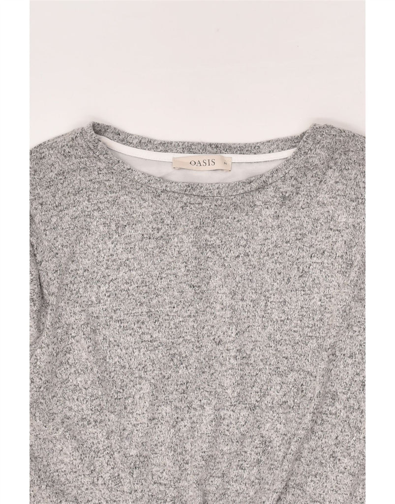 OASIS Womens Boat Neck Jumper Sweater UK 14 Medium Grey Colourblock | Vintage Oasis | Thrift | Second-Hand Oasis | Used Clothing | Messina Hembry 