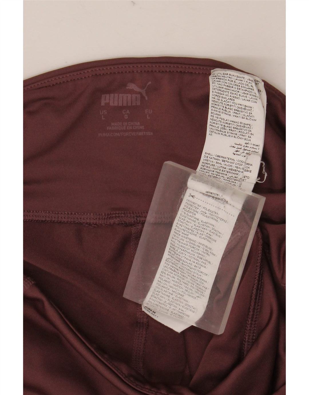 PUMA Womens Crop Leggings UK 16 Large  Burgundy Polyester