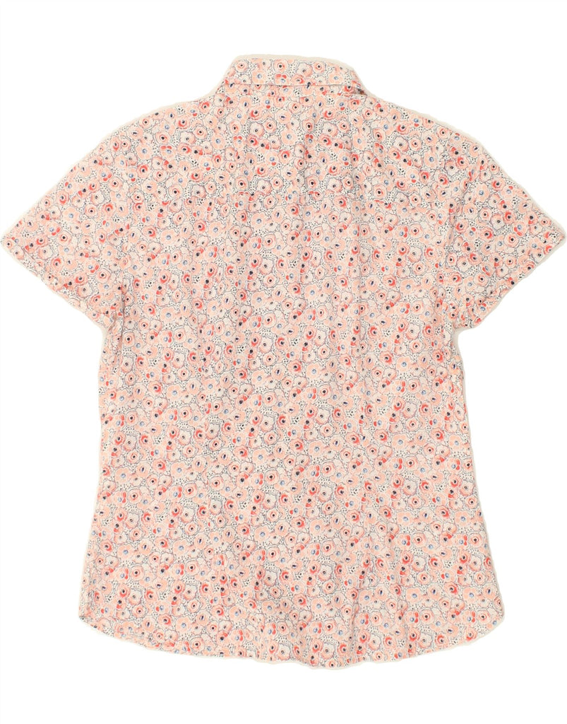 H&M Womens Short Sleeve Shirt UK 12 Medium Pink Floral | Vintage H&M | Thrift | Second-Hand H&M | Used Clothing | Messina Hembry 