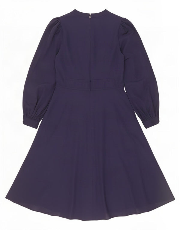 Hobbs Womens Long Sleeve Maxi Dress UK 10 Small Navy Blue Polyester