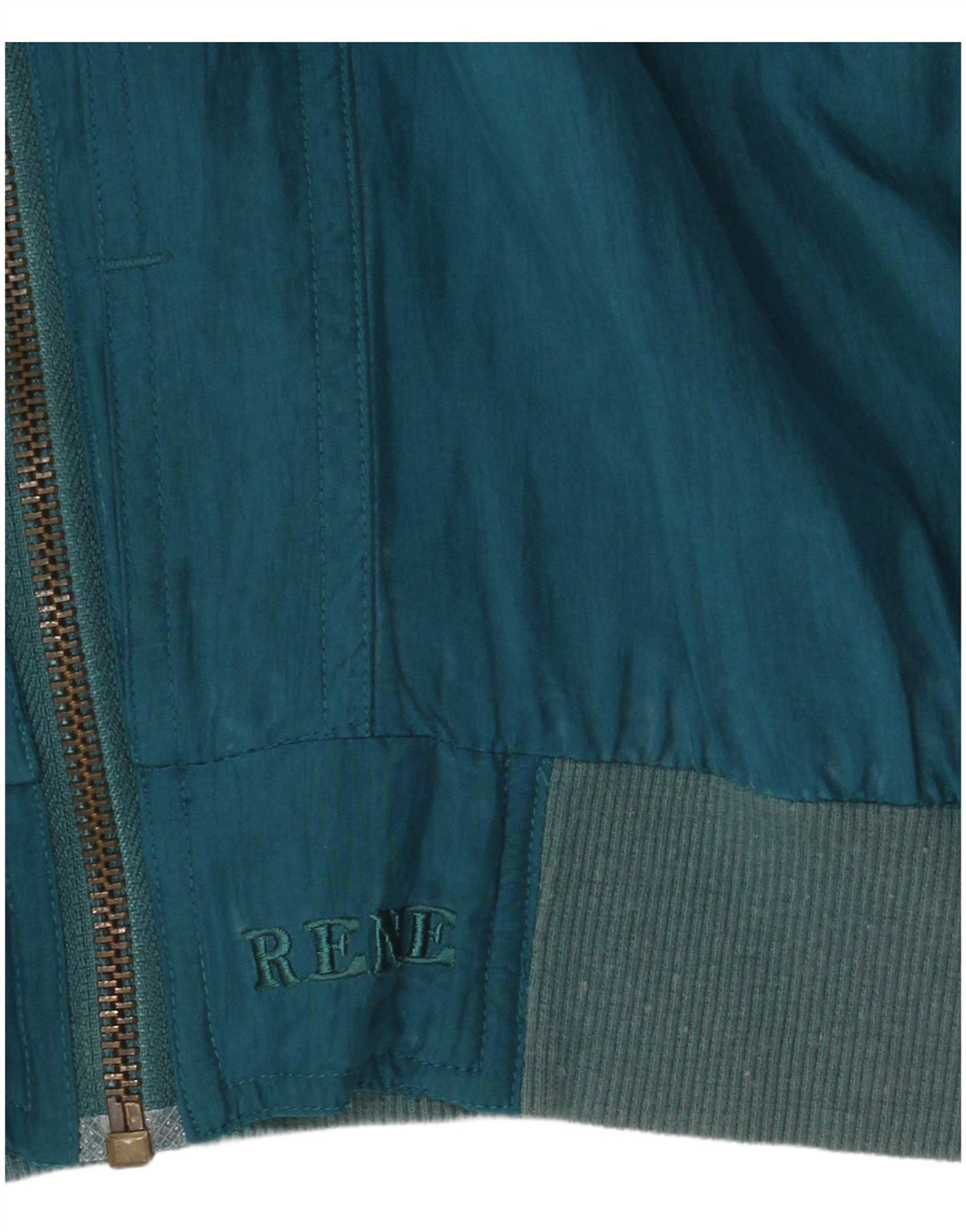 Rene Mens Bomber Jacket UK 38 Medium Blue Silk