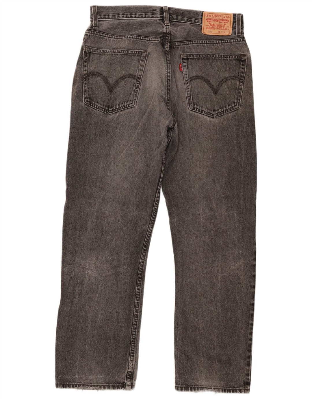 Levi's Mens 505 Regular Fit Straight Jeans W33 L30 Grey Cotton