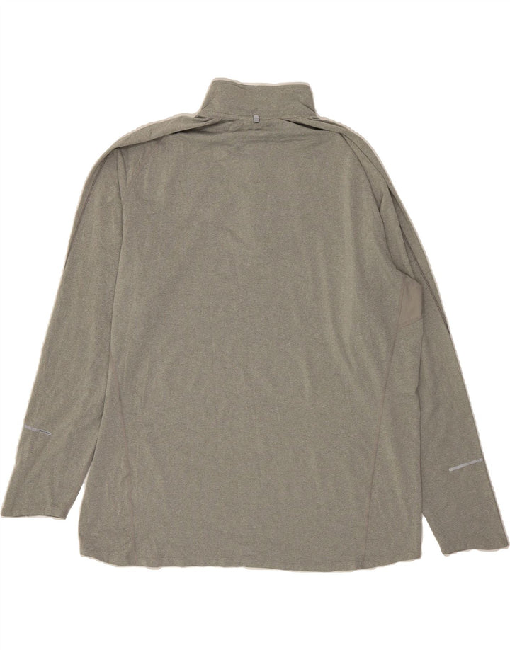 NIKE Mens Dri Fit Zip Neck Pullover Tracksuit Top 2XL Grey Polyester Vintage Nike and Second-Hand Nike from Messina Hembry 