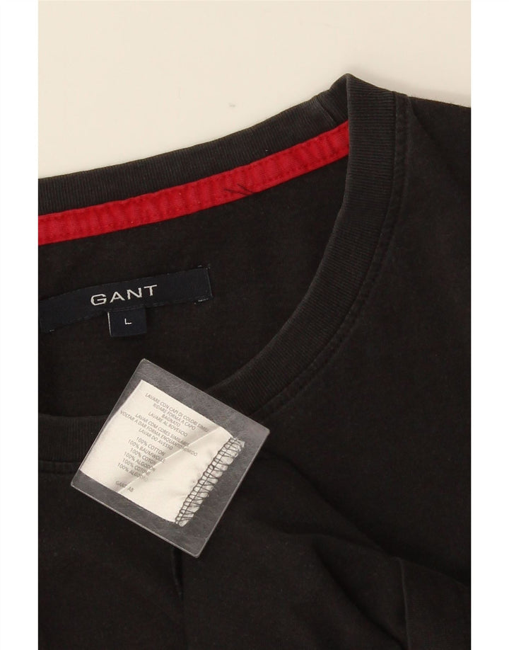 GANT Mens T-Shirt Top Large Black Cotton