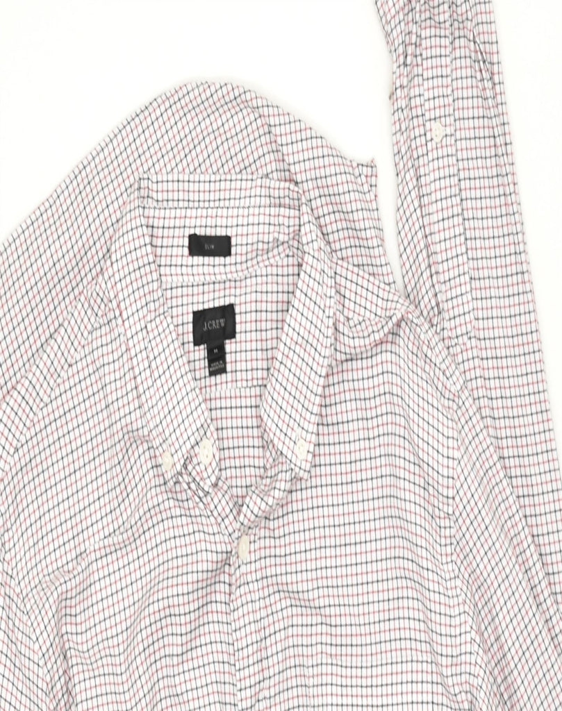 J. CREW Mens Slim Shirt Medium White Check Cotton | Vintage | Thrift | Second-Hand | Used Clothing | Messina Hembry 