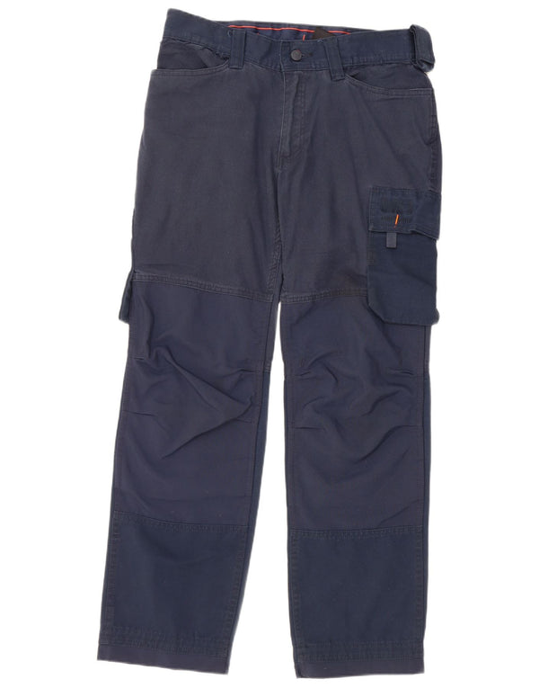 HELLY HANSEN Mens Straight Cargo Trousers W32 L32 Navy Blue Polyester
