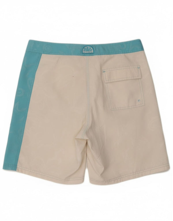 Sundek Mens Swimming Shorts Medium  White Floral Polyester