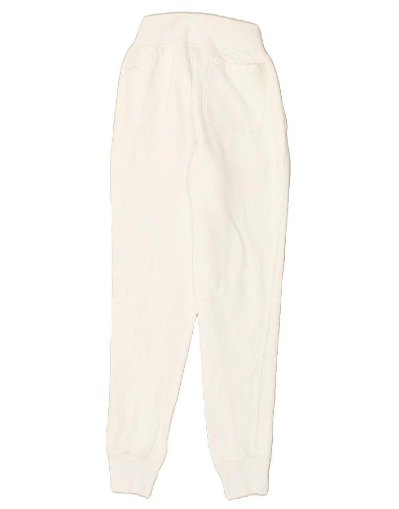 CHAMPION Womens Graphic Tracksuit Trousers Joggers UK 8 Small White Cotton | Vintage Champion | Thrift | Second-Hand Champion | Used Clothing | Messina Hembry 