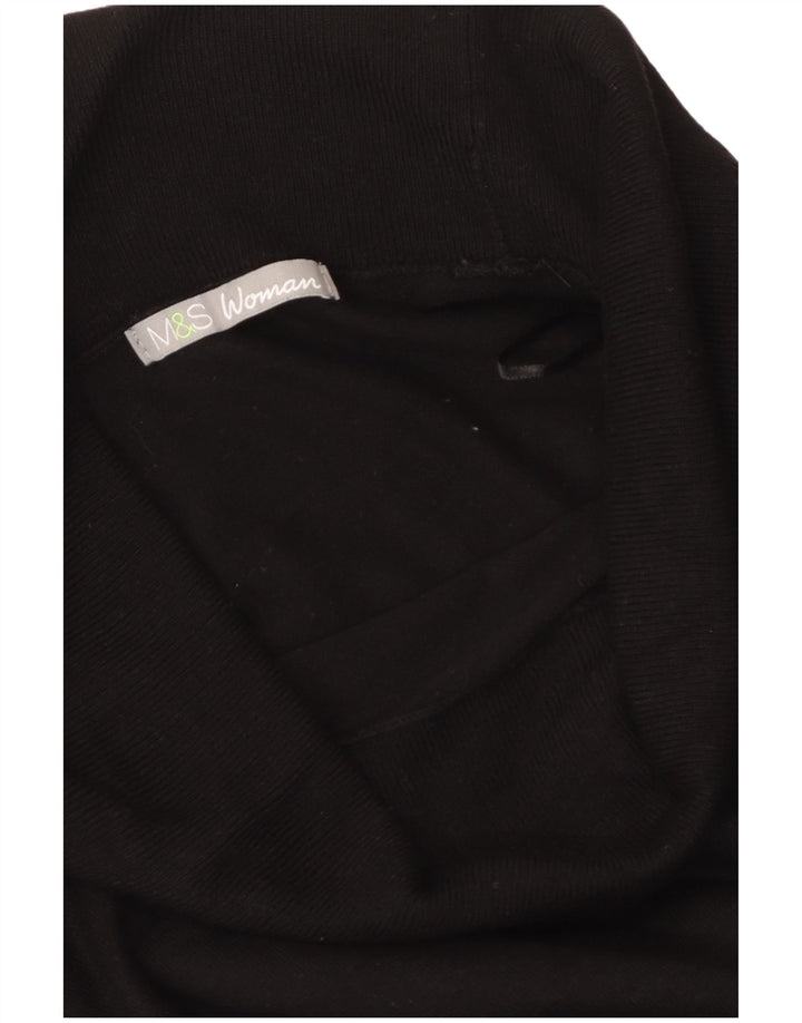 MARKS & SPENCER Womens Roll Neck Jumper Sweater UK 12 Medium Black