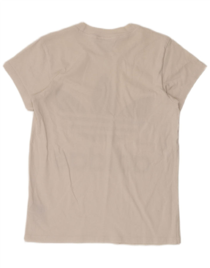 ADIDAS Womens Oversized Graphic T-Shirt Top UK 2 2XS White Cotton