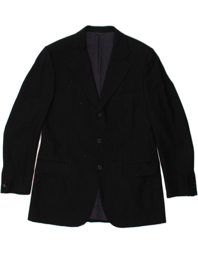 BURBERRYS Mens 3 Button Blazer Jacket IT 52 XL Black Rayon | Vintage Burberrys | Thrift | Second-Hand Burberrys | Used Clothing | Messina Hembry 