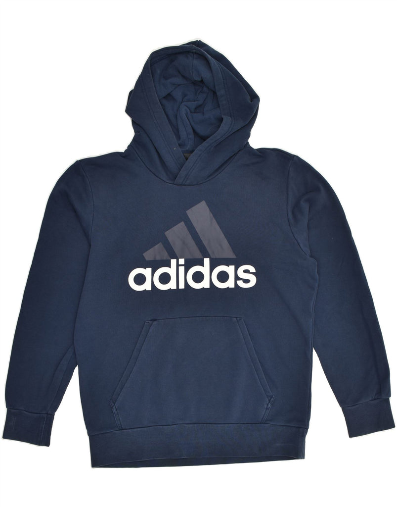 ADIDAS Mens Graphic Hoodie Jumper Medium Navy Blue Cotton | Vintage Adidas | Thrift | Second-Hand Adidas | Used Clothing | Messina Hembry 