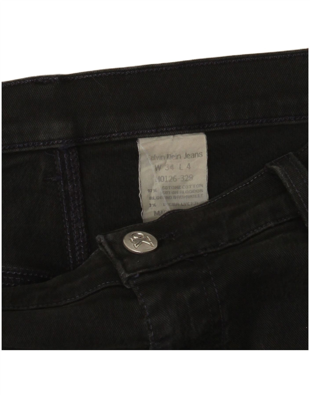 Calvin Klein Jeans Womens Straight Jeans W34 L31 Black Cotton