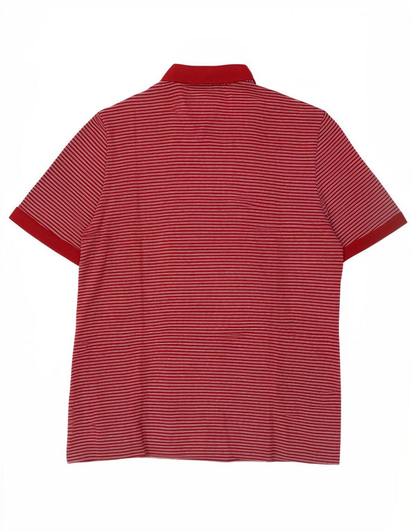 Vintage Mens Polo Shirt XL Burgundy Striped