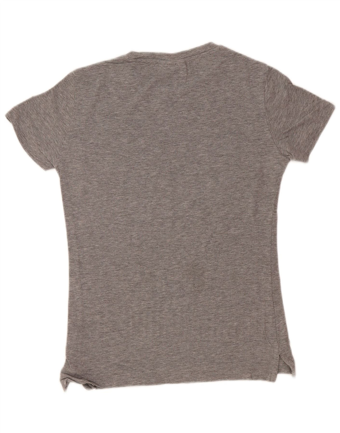 ELLESSE Womens Graphic T-Shirt Top UK 10 Small Grey Flecked Cotton