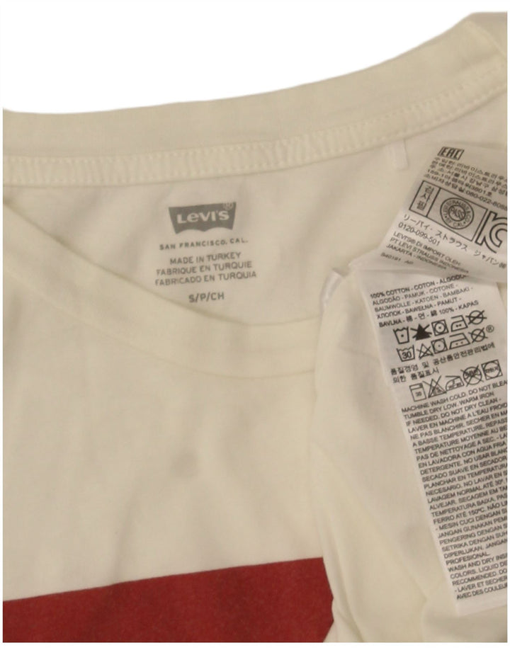Levi's Womens Graphic T-Shirt Top UK 8 Small White Cotton