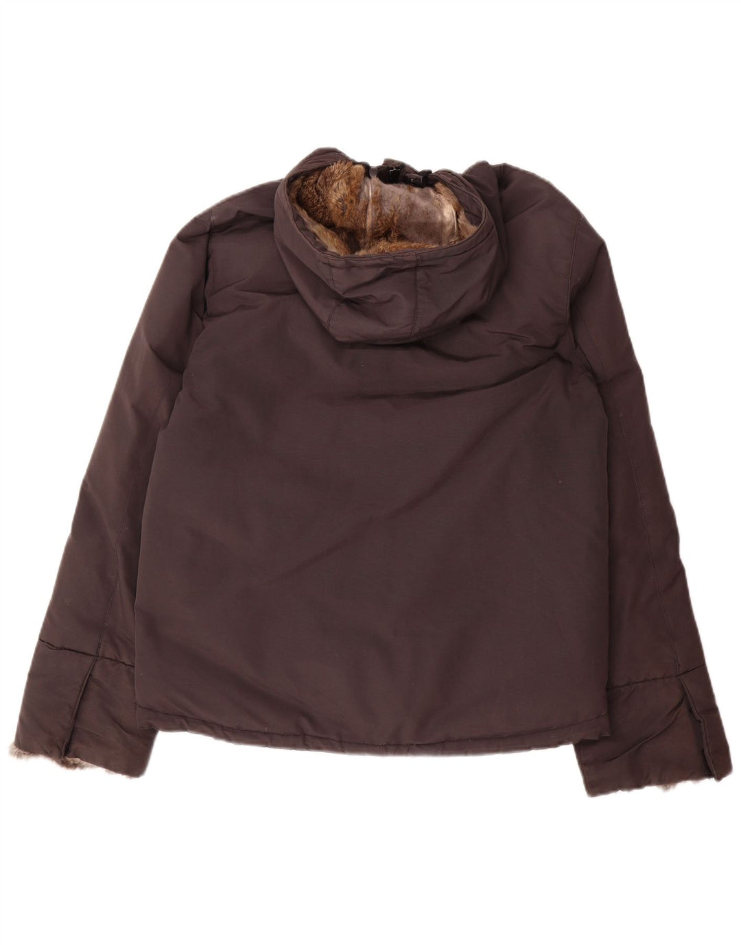 Woolrich Womens Hooded Padded Jacket UK 16 Large Brown