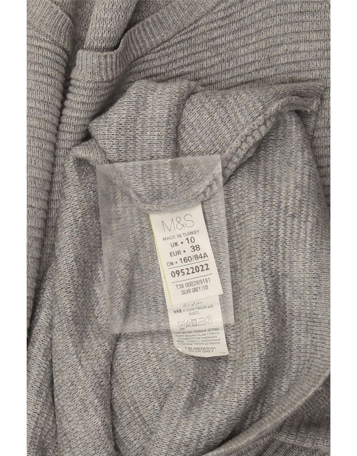 Marks & Spencer Womens Oversized Jumper Dress UK 10 Small Grey Viscose